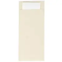 Mank Bestecktasche in Creme 85 x 200 mm, mit 2-lagiger Tissue-Serviette in Weiß - 100 Stück