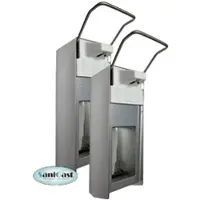 BODY PRODUCTS 2 Desinfektionsspender Alu 1000 ml Euronorm - kurzer Hebel - Alufront - Edelstahlpumpe