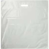 Gimex Weiße Plastiktasche mit ausgeschnittenen Griffen aus recyceltem LDPE 60 x 60 + 5 cm je 400 -