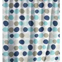KS Handel 24 Textil Duschvorhang Punkte Blau Beige 200x200 cm, inkl. Duschvorhangringe inkl. Beschwerung