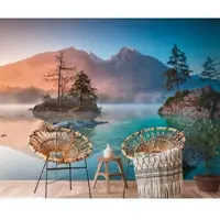 A.S. Création Vliestapete "Fototapete Alpenpanorama See Morgenstimmung" matt glatt