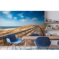 A.S. Création Vliestapete "Strand-Tapete Dünen Holzweg Blau Beige Fototapete" matt glatt