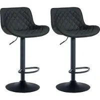 CLP 2er Set Barhocker Minosa 360 drehbar mit Fußstütze schwarz Material Kunstleder