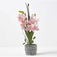 Homescapes KUNSTBLUME Orchidee rosa im Deko-Topf, 58 cm