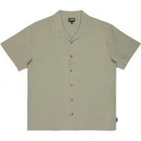Billabong Kurzarmhemd "Vacay Linen", Herren, Gr. M, grün (moss grün), Obermaterial: 85% Baumwolle, 15% Leinen., Hemden Kurzarmhemd