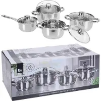 Excellent houseware 8-teiliges Kochgeschirr-Set aus Edelstahl