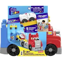 Mega Bloks Fast Tracks Rennwagen-Transporter mit Geräuschen (15 Teile)