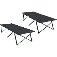 Syfax Klapp Schlafbett fürs Camping 2 pcs Schwarz 206 x 76 x 74 cm