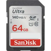 SanDisk Ultra, 64 GB, SDXC, Klasse 10, UHS-I, 120 MB/s, Class 1 (U1)