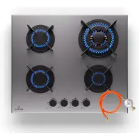Klarstein Goldflame 4 Gaskochfeld 4-flammig autark Erdgas/Propangas Edelstahl Silber