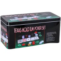 Sans marque KiddyGo Poker-Set - Spielmatte und 200 Chips im Behälter für Kinder