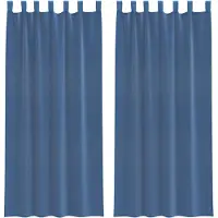 vidaXL Voile Vorhänge mit Stangentaschen 2 Stk. Königsblau
