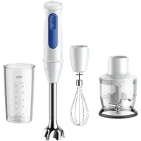 Braun Stabmixer "MultiQuick 3 MQ30202M - 2 Geschwindigkeiten, weiß" 900 W Extra Mahlklinge, 350 ml Zerkleinerer, Schneebesen, Spülmaschinenfest