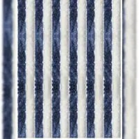 Arsvita Flauschvorhang Flauschgardine Vorhang 100 cm x 220 cm Unistreifen Dunkelblau Weiß