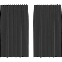 vidaXL Voile Vorhänge mit Stangentaschen 2 Stk. Schwarz