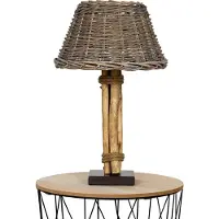Levandeo Lampe Tischlampe H50cm Holz Holzlampe Weide Unikat Braun Treibholz Leuchte Deko