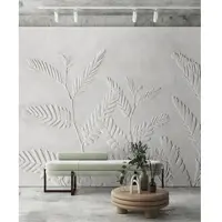Living Walls Vliestapete "Relief-Tapete Farnstruktur Weiß modern" matt glatt