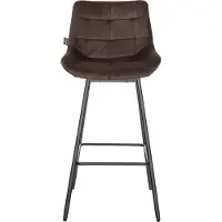 DELUKE 4er Set Barhocker VISEN - Samt Braun 49x56x105 cm | Barstuhl Mit Lehne Drehbar Tresenhocker Tresenstuhl Kneipenhocker Kneipenstuhl