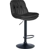DELUKE Barhocker MITUN - Kunstleder Schwarz 46x54x92 cm Schwarz | Barstuhl Höhenverstellbar Mit Lehne Drehbar Tresenhocker Tresenstuhl Kneipenhocker