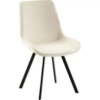 CLP Esszimmerstuhl Lewes Samtbezug 360 Grad drehbar und gepolstert creme