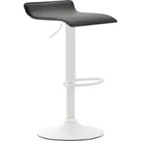 DELUKE Barhocker DERID - Kunstleder Schwarz 36x39x63 cm Weiß | Barstuhl Höhenverstellbar Drehbar Tresenhocker Tresenstuhl Kneipenhocker Kneipenstuhl