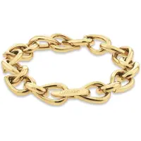 Calvin Klein Armkette "SCULPTURED DROPS", gold (gelbgoldfarben), Armbänder, Damen, 18,5cm, Edelstahl, Armkette