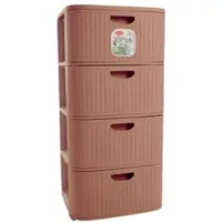 Stefanplast - Domus Kommode mit 4 Schubladen, Farbe: Mokka-Mousse