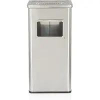 Hjh OFFICE CLEAN I | Standaschenbecher 16L - Mülleimer Silber