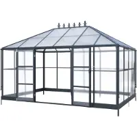 Westmann Suprema XL schwarzes Orangerie Gewächshaus 4x3 m
