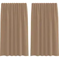 vidaXL Voile Vorhänge mit Stangentaschen 2 Stk. Hellbraun