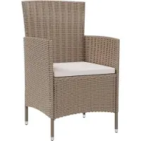 vidaXL Gartenstühle mit Kissen 4 Stk. Poly Rattan Beige