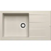 Pyramis Spüle ATHLOS 86x50 PLUS in BEIGE mit Excenterbedienung / Granitspüle / Steinspüle / Ausschnitt 840 x 480 mm