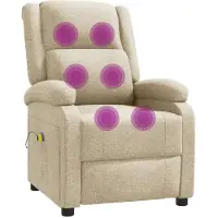 Syfax Massagesessel Creme Stoff