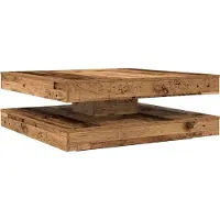 vidaXL Couchtisch 360-Grad Drehbar Altholz-Optik 90x90x34,5 cm