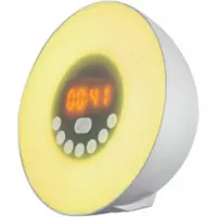 Grundig - Wake-Up Light - mit UKW-Radio - Lichtwecker mit Sonnenaufgangssimulation - 10 Naturtöne und Farblichter - Weiß