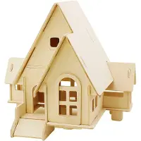 Creativ Company 3D-Holzpuzzle, Haus mit Garage und Auffahrt, Größe 22,5x17,5x20,5 , Sperrholz, 1Stck