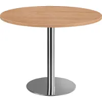 Hjh OFFICE PRO BISTRO F100R C - System Konferenztisch Nussbaum Chrom Ø 100