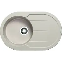 Pyramis ALAZIA ROUND 1 Becken Granitspüle in BEIGE / Granitspüle / Steinspüle / Ausschnitt 760 x 470 mm R235