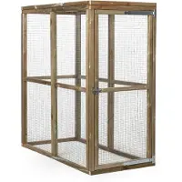 FATMOOSE Voliere CheeryChicken Cove aus Holz für Hühner - 179x85x183 cm