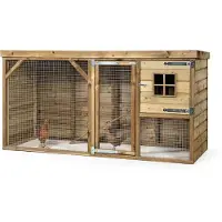 FATMOOSE Hühnerstall mit Auslauf CosyChicken Cottage aus Holz - 243x95x124 cm