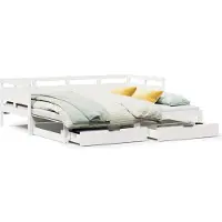 vidaXL Tagesbett Ausziehbar mit Schubladen ohne Matratze Weiß 90x200cm