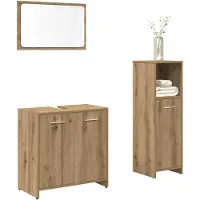 vidaXL 3-tlg. Badmöbel-Set Artisan-Eiche Holzwerkstoff