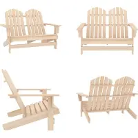 vidaXL 2 Sitzer Adirondack Gartenbank Massivholz Tanne - Gartenstuhl - Gartenstühle - Gartensessel - Außenstuhl