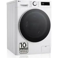 LG F4DR6010A1W, Frontlader, Freistehend, Weiß, Links, Schwarz, Drehregler, Berührung