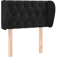 Syfax Kopfteil mit Ohren Schwarz 83x23x78/88 cm Samt
