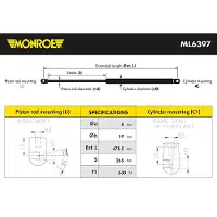 Monroe ML6397 Gasfeder Heckklappendämpfer für VW Beetle Schrägheck (5C1, 5C2) 679mm
