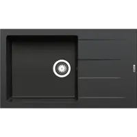 Pyramis Spüle ATHLOS 86x50 PLUS in CARBON mit Excenterbedienung / Granitspüle / Steinspüle / Ausschnitt 840 x 480 mm