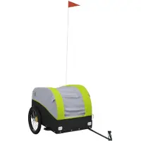 Syfax Fahrradanhänger Schwarz und Grün 45 kg Eisen
