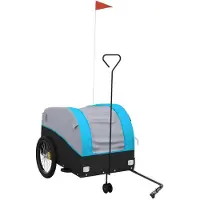 Syfax Fahrradanhänger Schwarz und Blau 45 kg Eisen