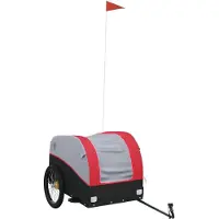 Syfax Fahrradanhänger Schwarz und Rot 45 kg Eisen